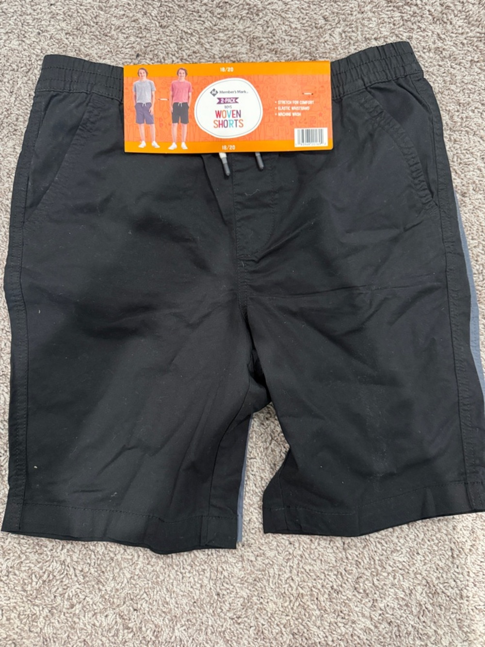 Black Woven Boys Shorts